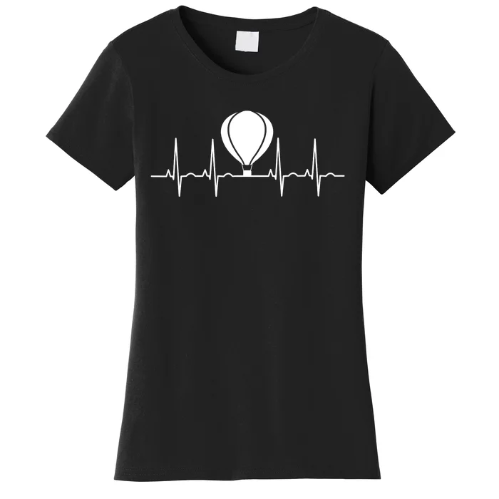 Hot Air Balloon Pilot Aviator Heartbeat Women's T-Shirt