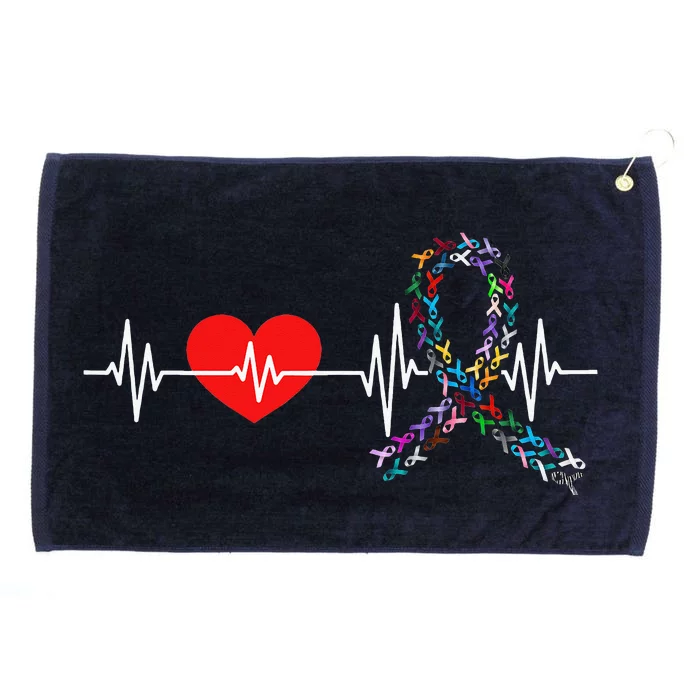 Heartbeat All Cancer Matters Awareness Day Warrior Grommeted Golf Towel