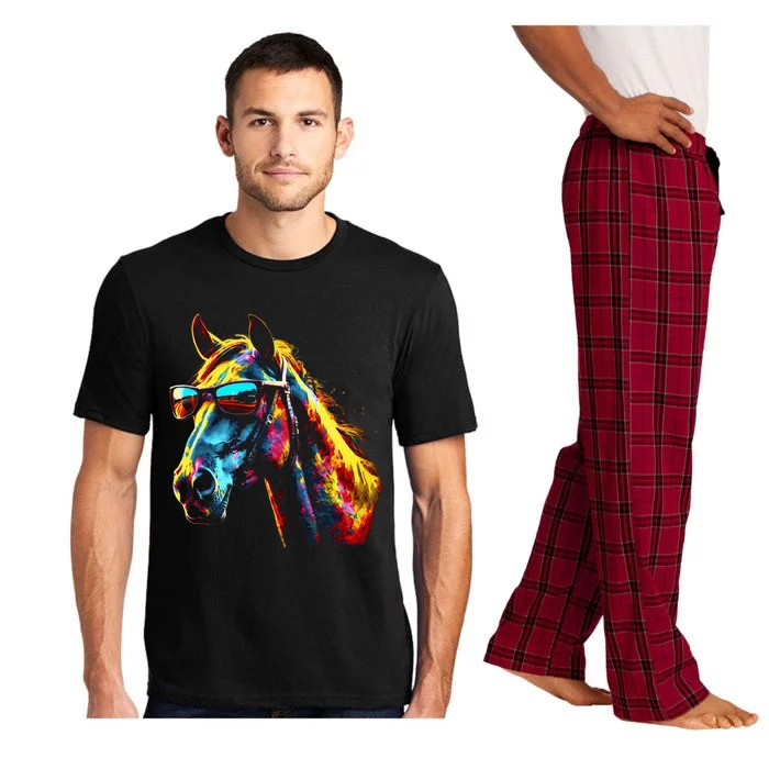 Horse Artwork Colourful Sunglasses Animal Horse Pajama Set