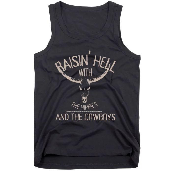 Hippies And Cowboys Western Cowhide Cowgirls Tank Top