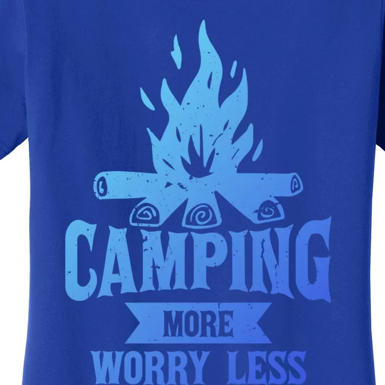 Hiking And Camping More Worry Less Nature Campfire Graphic Great Gift Women's T-Shirt