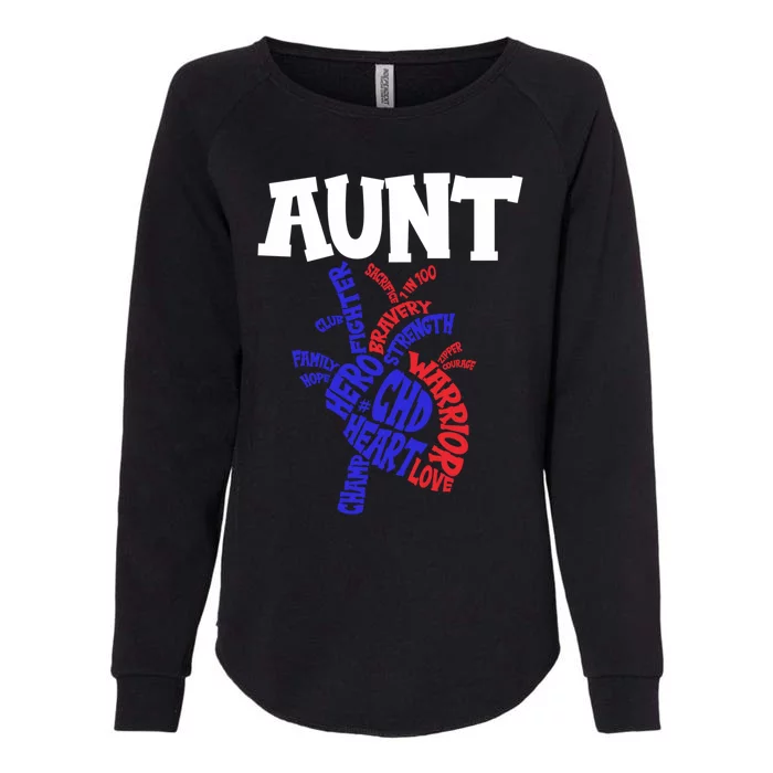 Heart Aunt Congenital Heart Defect Awareness Month Warrior Gift Womens California Wash Sweatshirt