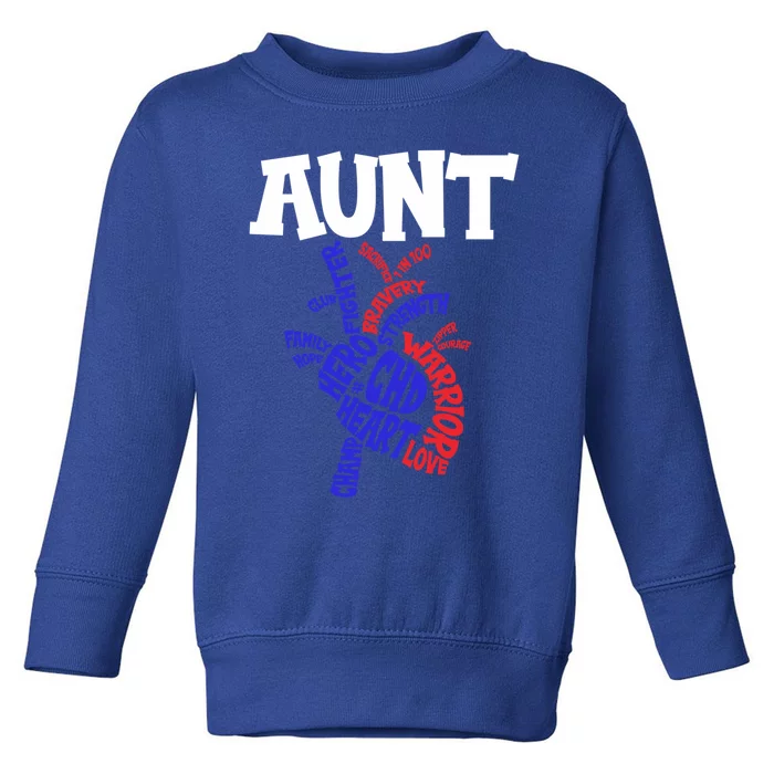 Heart Aunt Congenital Heart Defect Awareness Month Warrior Gift Toddler Sweatshirt