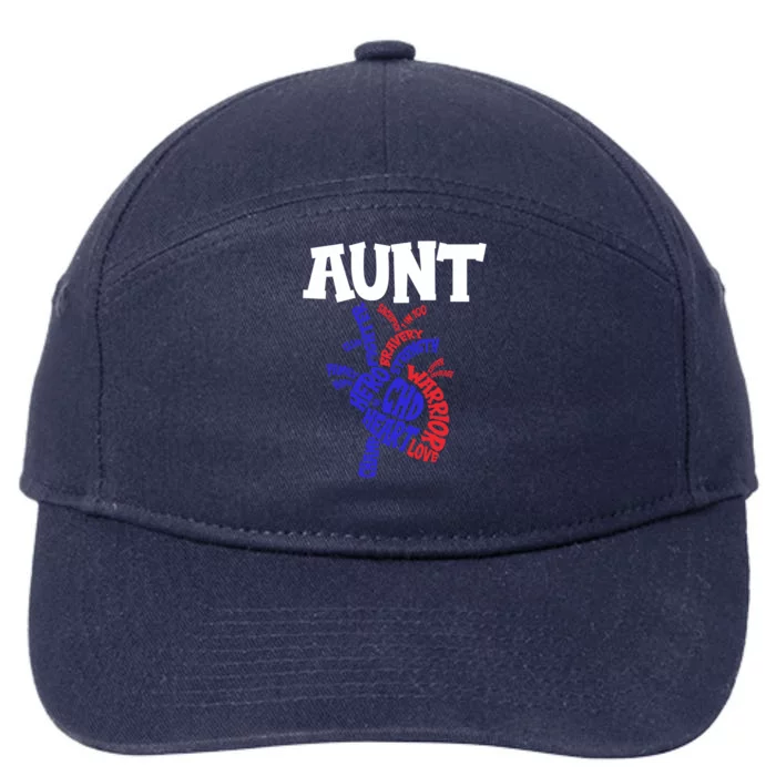 Heart Aunt Congenital Heart Defect Awareness Month Warrior Gift 7-Panel Snapback Hat