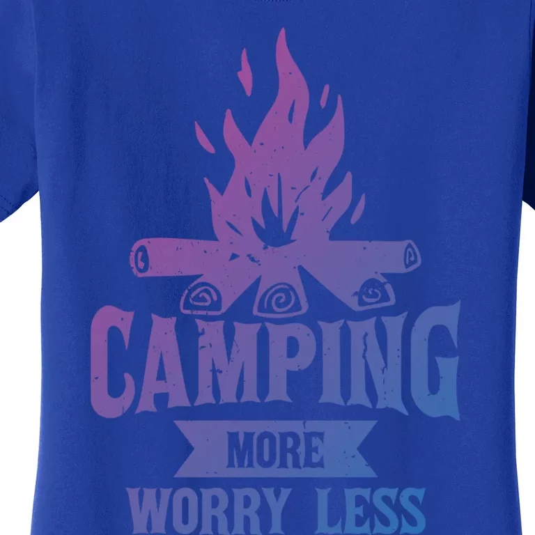 Hiking And Camping More Worry Less Nature Campfire Graphic Great Gift Women's T-Shirt