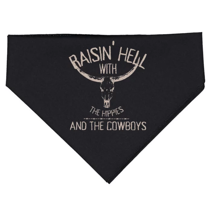 Hippies And Cow Western Cowhide Cow USA-Made Doggie Bandana