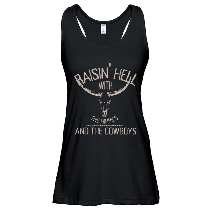 Hippies And Cow Western Cowhide Cow Ladies Essential Flowy Tank