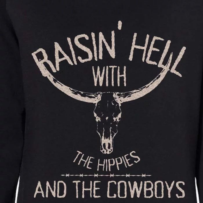 Hippies And Cow Western Cowhide Cow Womens California Wash Sweatshirt