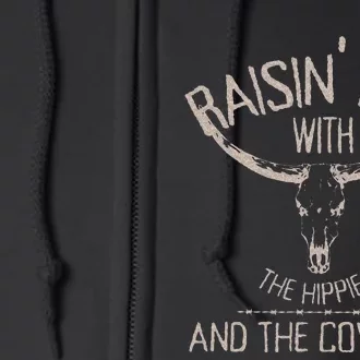 Hippies And Cow Western Cowhide Cow Full Zip Hoodie