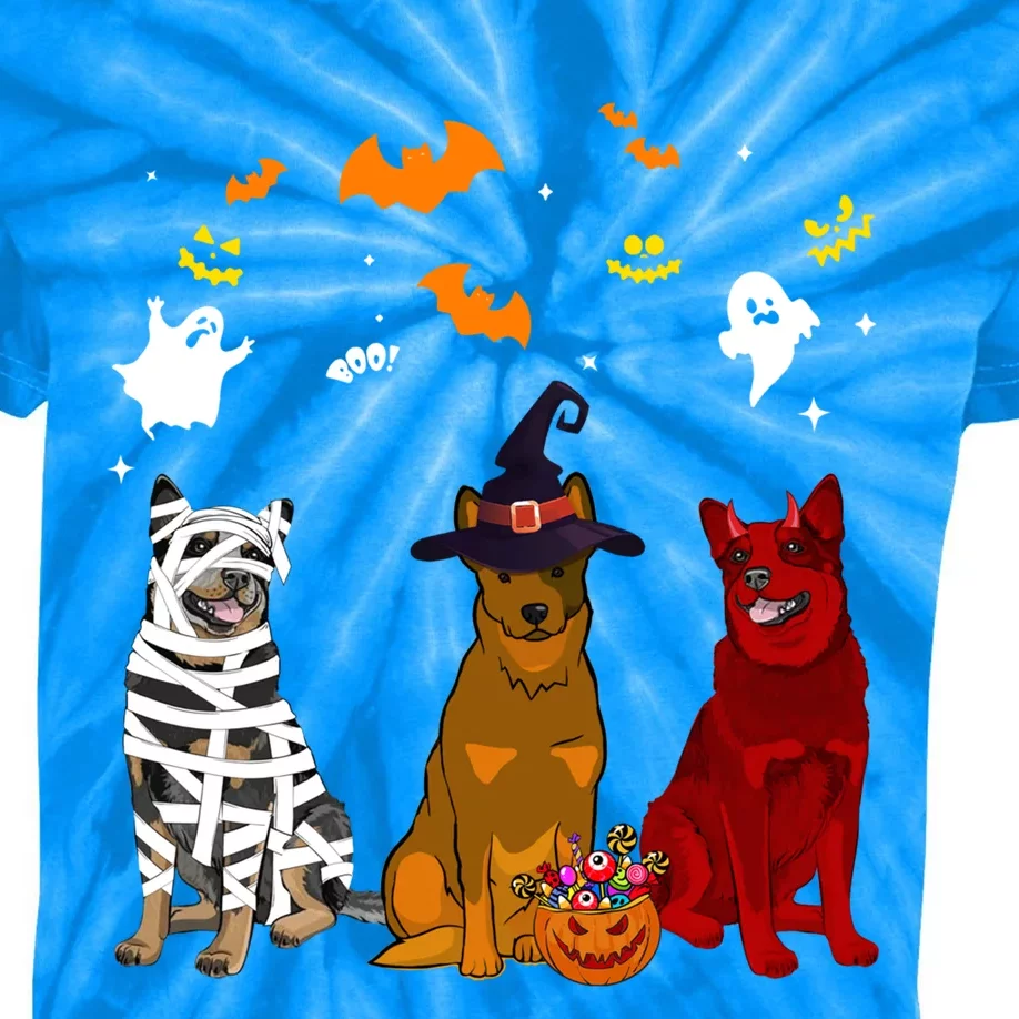 Halloween Australian Cattle Dogs Lovers Mummy Witch Demon Great Gift Kids Tie-Dye T-Shirt