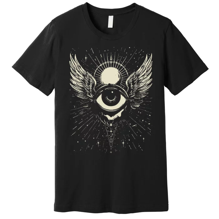 Harajuku Alt Clothing Weirdcore Grunge Punk Creepy Eyeball Premium T-Shirt