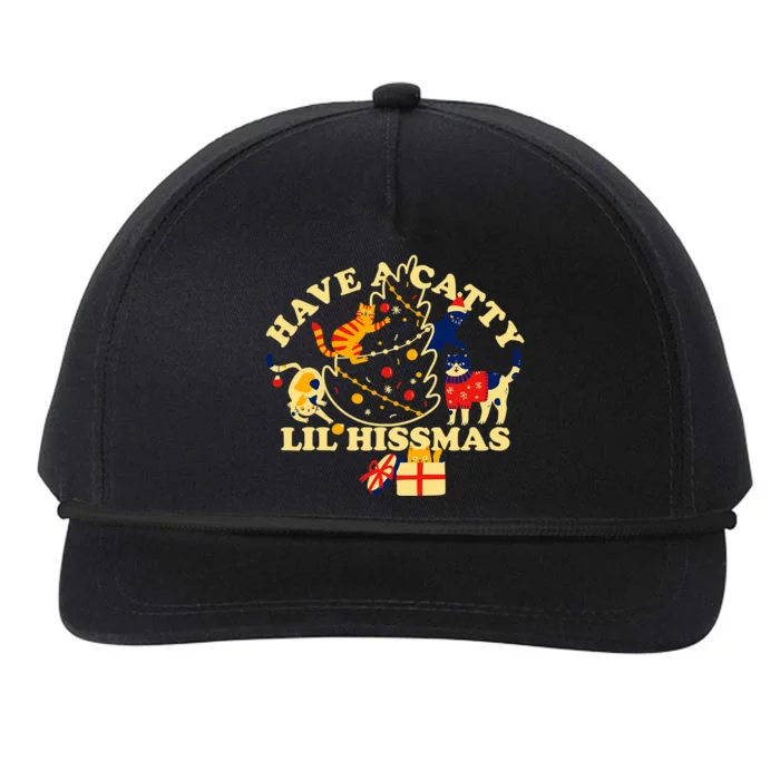 Have A Catty Lil Hissmas Merry Christmas Cat Tree Snapback Five-Panel Rope Hat