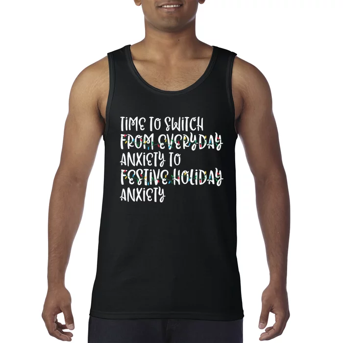 Holiday Anxiety Christmas Anxiety Mental Health Tank Top