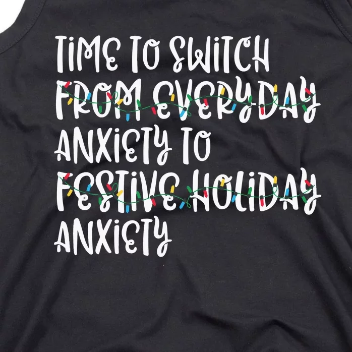 Holiday Anxiety Christmas Anxiety Mental Health Tank Top