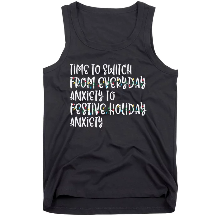 Holiday Anxiety Christmas Anxiety Mental Health Tank Top