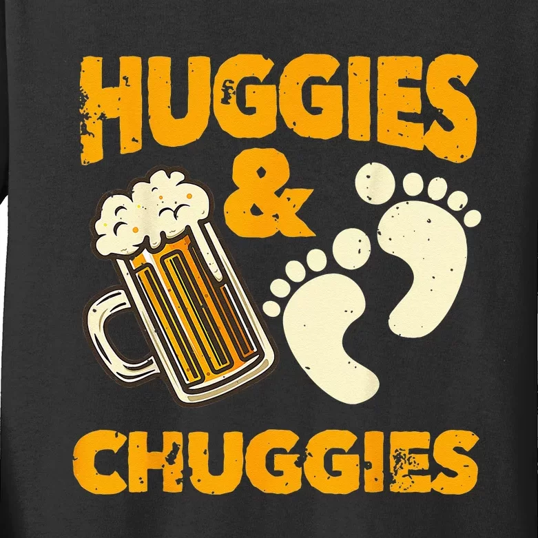 Huggies And Chuggies Funny Future Father Party Gift Kids Long Sleeve Shirt