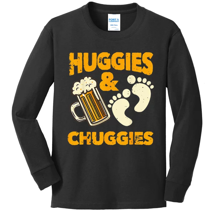 Huggies And Chuggies Funny Future Father Party Gift Kids Long Sleeve Shirt