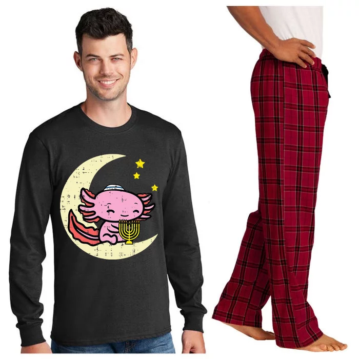 Hanukkah Axolotl Chanukah Jewish Long Sleeve Pajama Set