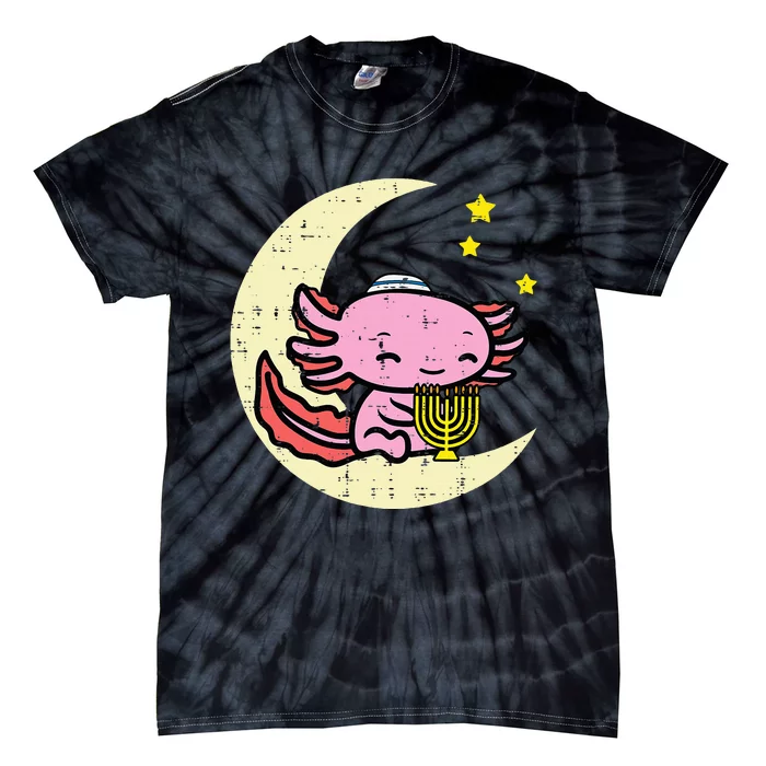 Hanukkah Axolotl Chanukah Jewish Tie-Dye T-Shirt