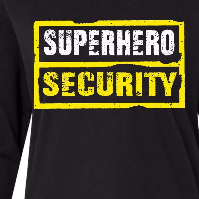 Halloween Adult Costume Superhero Security Dad Mom Womens Cotton Relaxed Long Sleeve T-Shirt