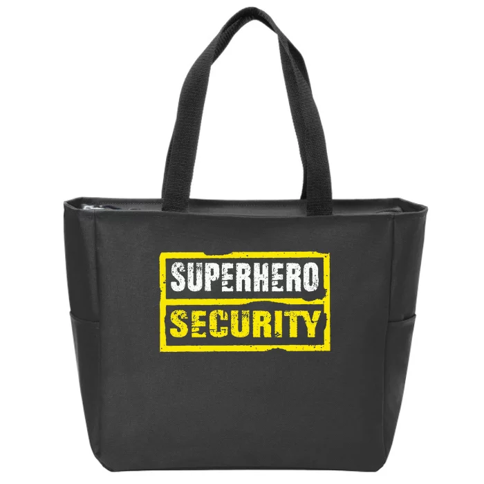 Halloween Adult Costume Superhero Security Dad Mom Zip Tote Bag