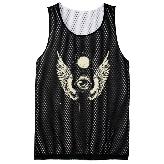 Harajuku Alt Clothing Weirdcore Grunge Punk Creepy Eyeball Mesh Reversible Basketball Jersey Tank