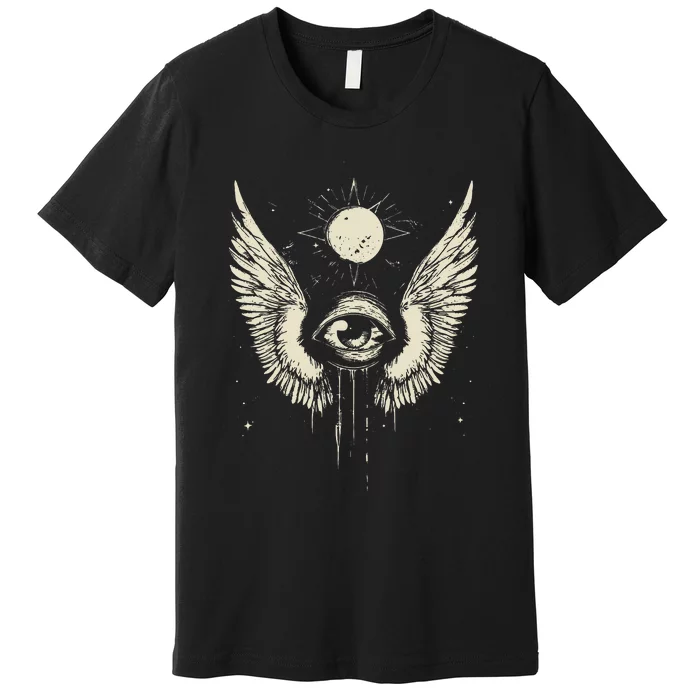 Harajuku Alt Clothing Weirdcore Grunge Punk Creepy Eyeball Premium T-Shirt