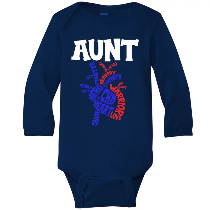 Heart Aunt Congenital Heart Defect Awareness Month Warrior Great Gift Baby Long Sleeve Bodysuit