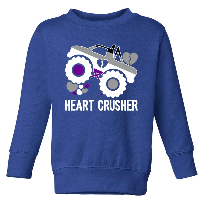 Heart Asexual Crusher Lgbtgiftq Cool Ace Pride Flag Color Gift Toddler Sweatshirt