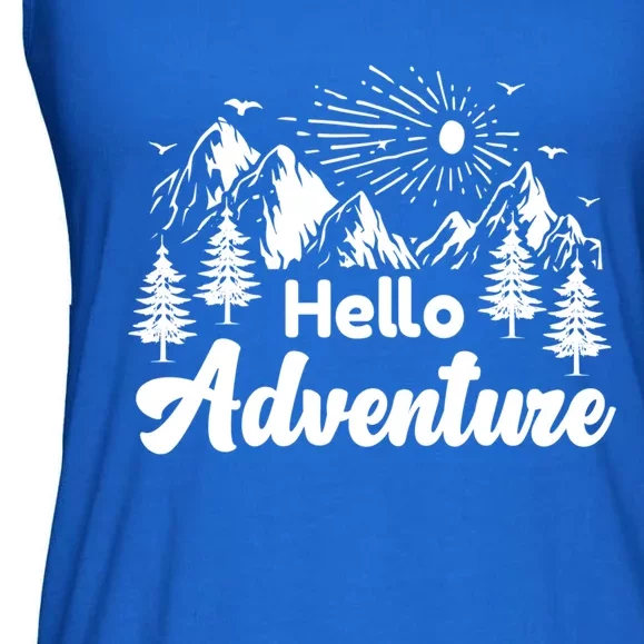 Hello Adventure Camping Hiking Adventures Cool Gift Ladies Essential Flowy Tank