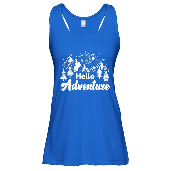 Hello Adventure Camping Hiking Adventures Cool Gift Ladies Essential Flowy Tank