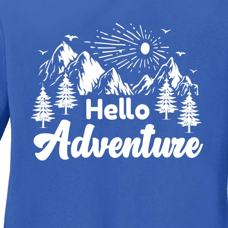 Hello Adventure Camping Hiking Adventures Cool Gift Ladies Long Sleeve Shirt