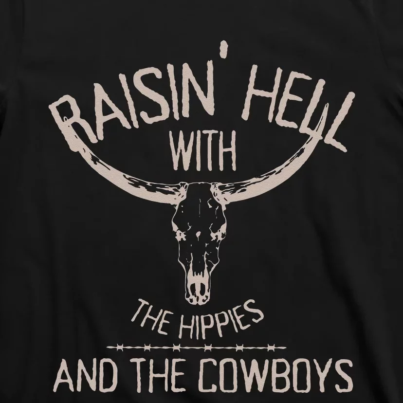 Hippies And Cow Western Cowhide Cow T-Shirt