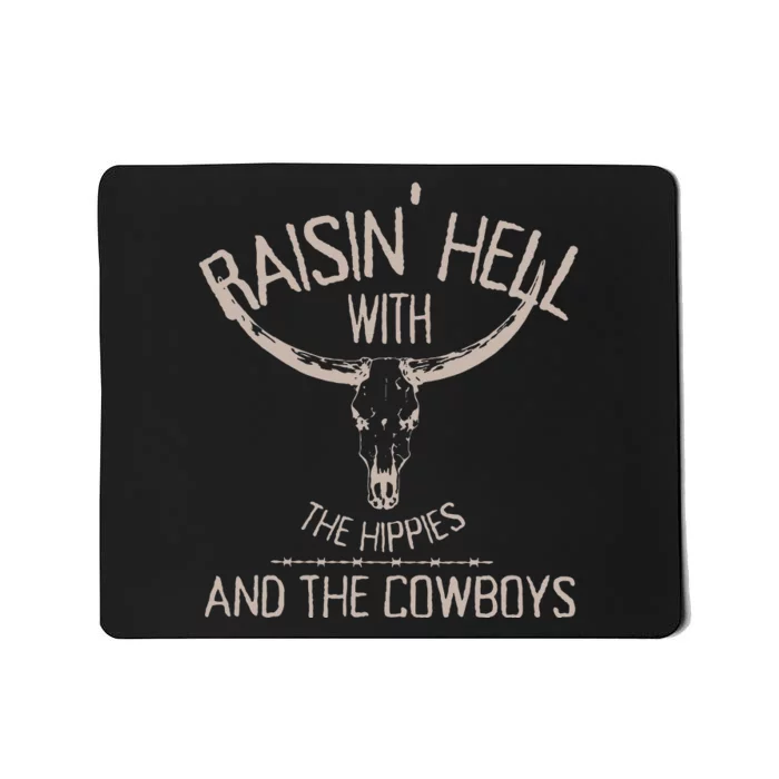 Hippies And Cow Western Cowhide Cow Mousepad