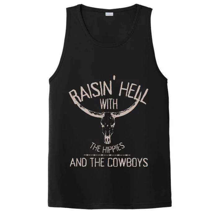 Hippies And Cow Western Cowhide Cow Performance Tank