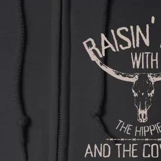 Hippies And Cow Western Cowhide Cow Full Zip Hoodie