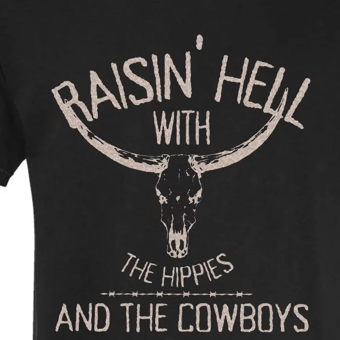 Hippies And Cow Western Cowhide Cow Garment-Dyed Heavyweight T-Shirt