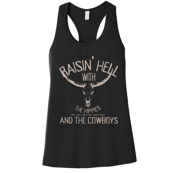 Hippies And Cow Western Cowhide Cow Women's Racerback Tank