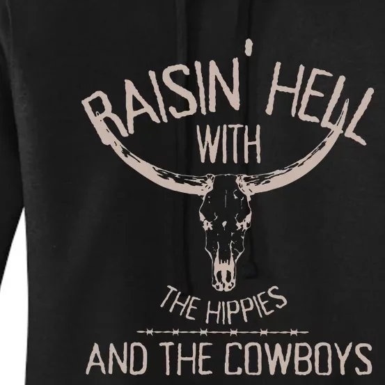 Hippies And Cowboys Western Cowhide Women's Pullover Hoodie