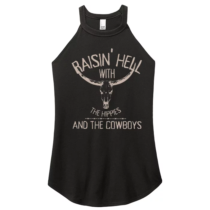 Hippies And Cowboys Western Cowhide Women’s Perfect Tri Rocker Tank