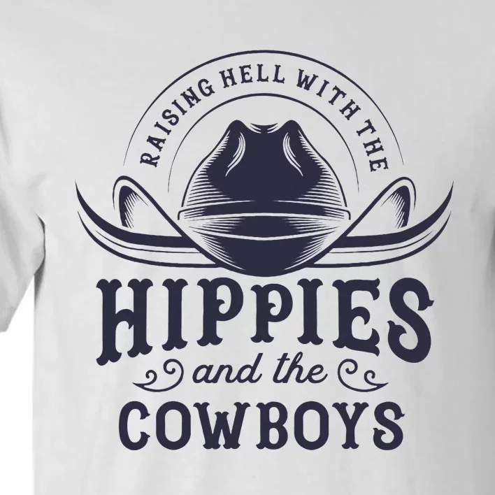 Hippies And Cowboys Cowgirls Retro 70s Western Country Rodeo Tall T-Shirt