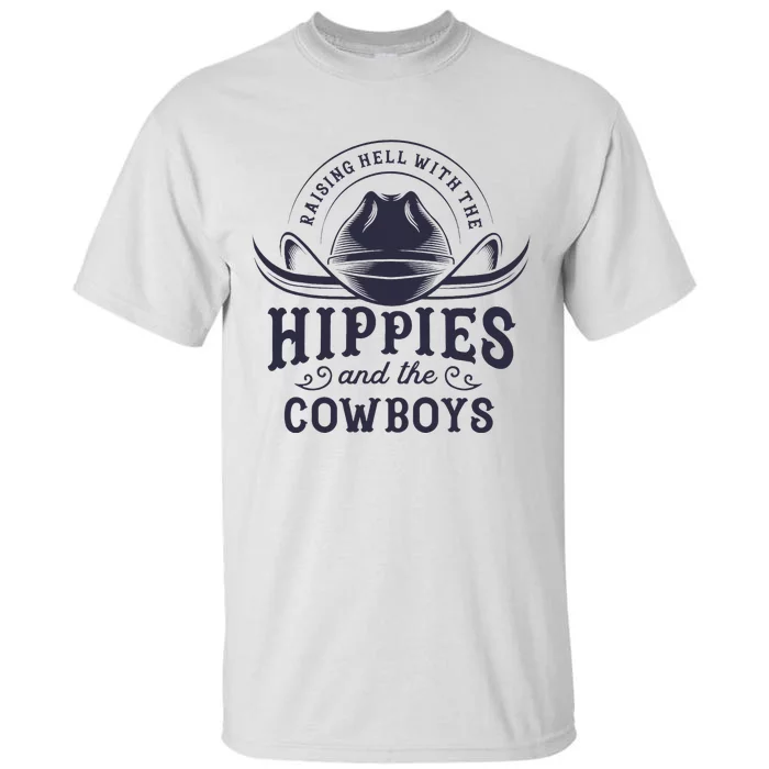 Hippies And Cowboys Cowgirls Retro 70s Western Country Rodeo Tall T-Shirt