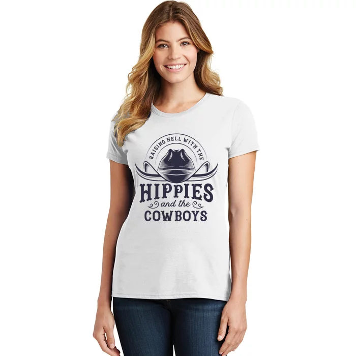 Hippies And Cowboys Cowgirls Retro 70s Western Country Rodeo Women's T-Shirt