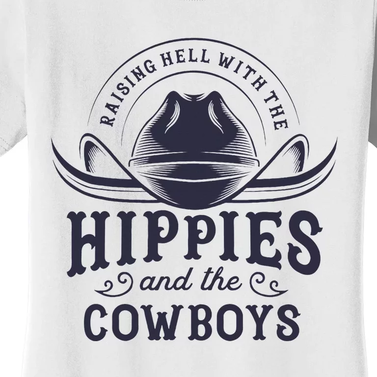 Hippies And Cowboys Cowgirls Retro 70s Western Country Rodeo Women's T-Shirt