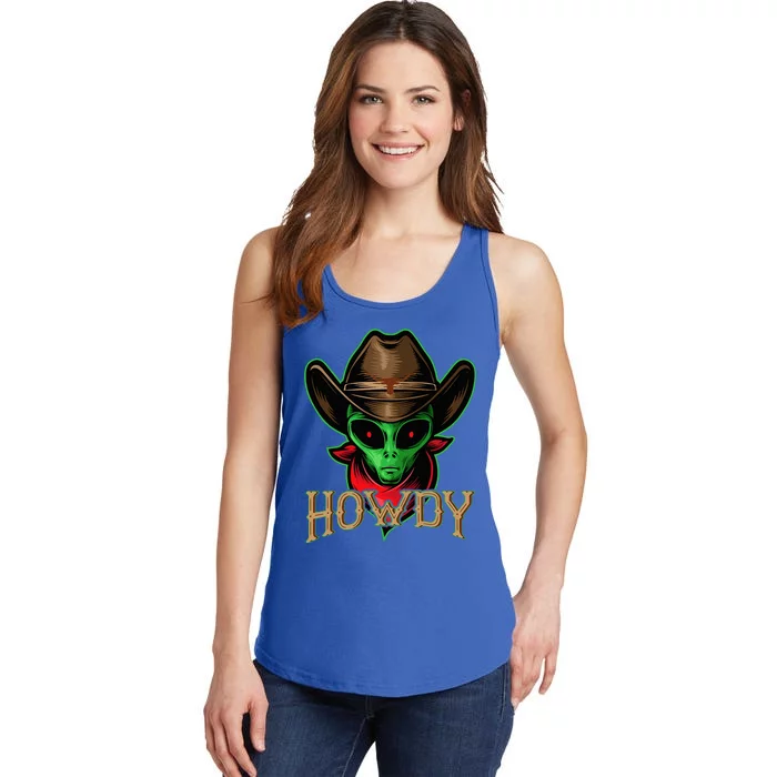 Howdy Alien Cowboy Halloween Costume Ladies Essential Tank