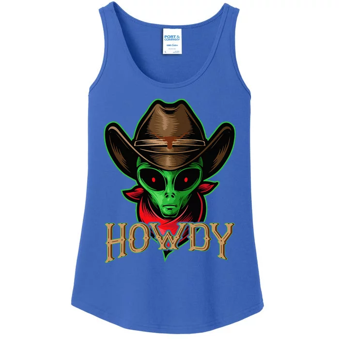 Howdy Alien Cowboy Halloween Costume Ladies Essential Tank