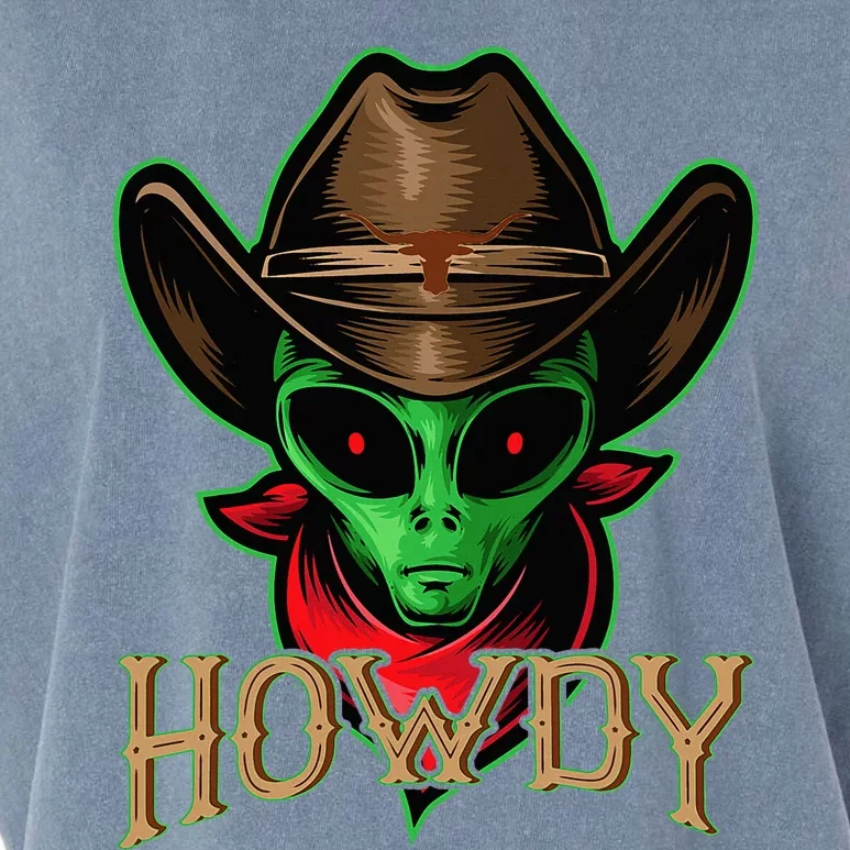 Howdy Alien Cowboy Halloween Costume Garment-Dyed Women's Muscle Tee