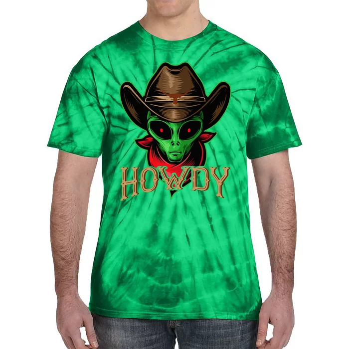 Howdy Alien Cowboy Halloween Costume Tie-Dye T-Shirt