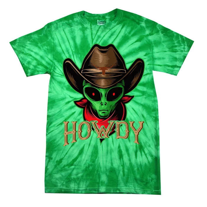 Howdy Alien Cowboy Halloween Costume Tie-Dye T-Shirt