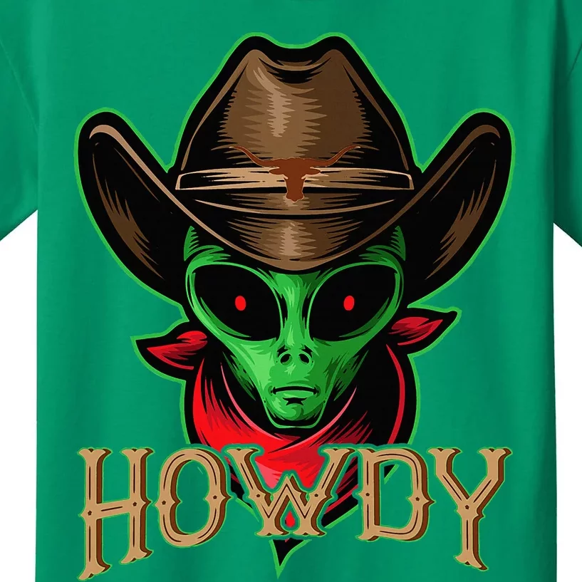 Howdy Alien Cowboy Halloween Costume Kids T-Shirt